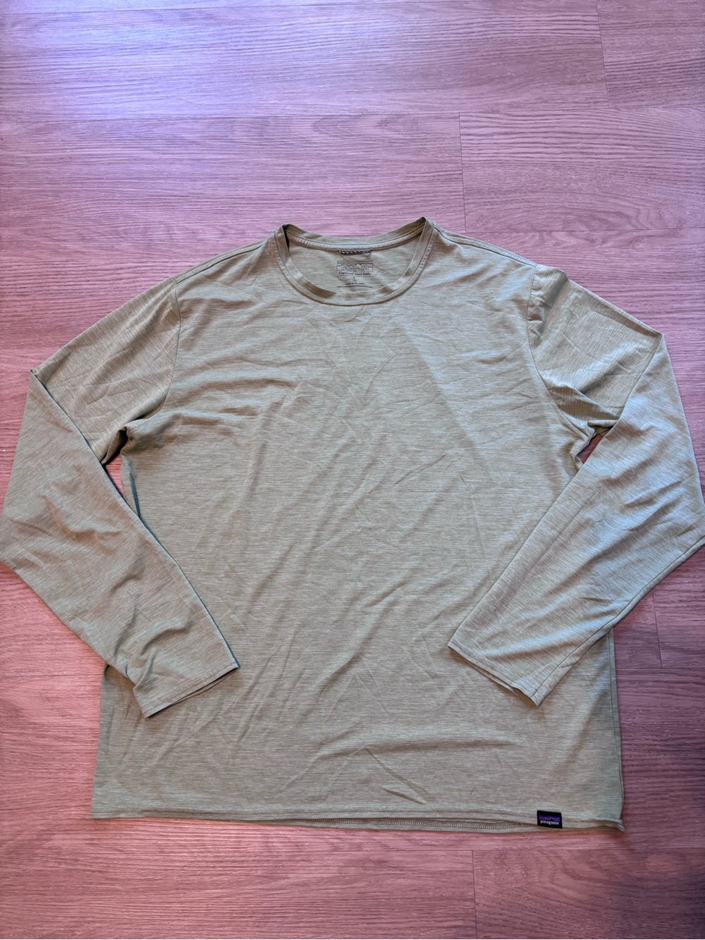 Patagonia Men’s Large Capilene Cool Daily Long Sleeve Shirt Green Heather Hiking